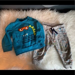 Dinosaur Jogger Sweatshirt Set | 12-18 Month